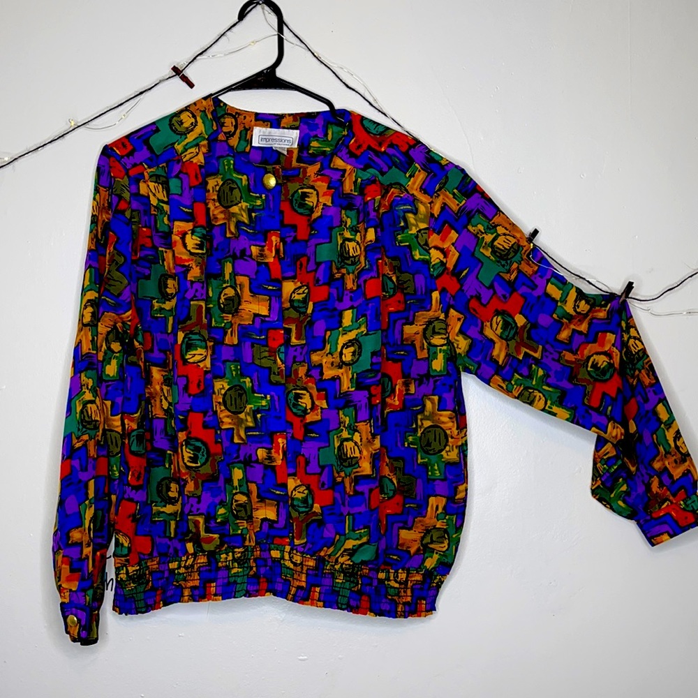 Retro colorful blouse